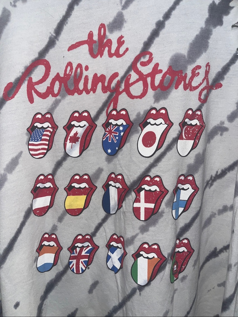 Torrid The Rolling Stones white & gray tie dye tank Size 1 (1X 14/16) - Picture 2 of 7